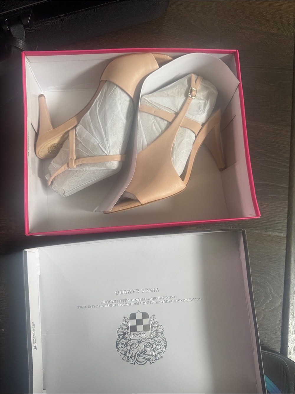 Vince Camuto Blush Peep-Toe Slingback Heels